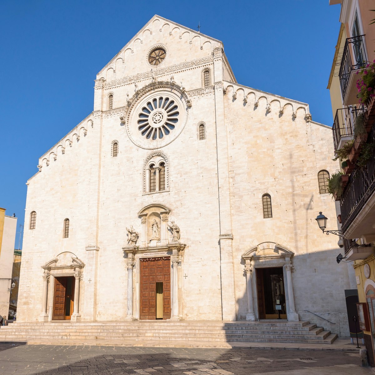 Facade of the Cathedral of San Sabino in Bari, Apulia, Italy