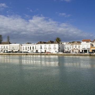 Old tow with Rio Gilao, Tavira, Algarve, Portugal