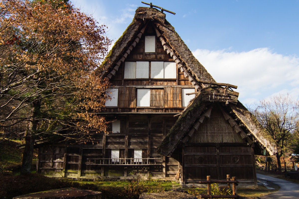 Traditional gassho sukuri farmhouses, similar to those in Shirakawago, at Hida Folk Village open air museum in Takayama, Japan. ; Shutterstock ID 371809138; Your name (First / Last): Laura Crawford; GL account no.: 65050; Netsuite department name: Online Editorial; Full Product or Project name including edition: BiA: Takayama, south of Tokyo POI images for online