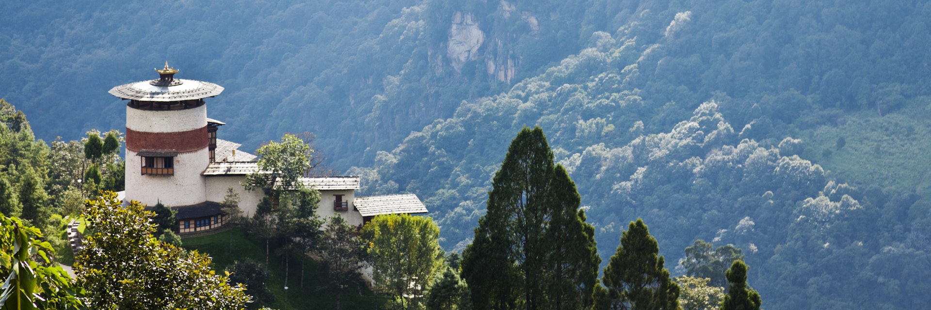 At a strategic vantage point perched high over Trongsa Dzong, rises its watch tower, Bhutan.