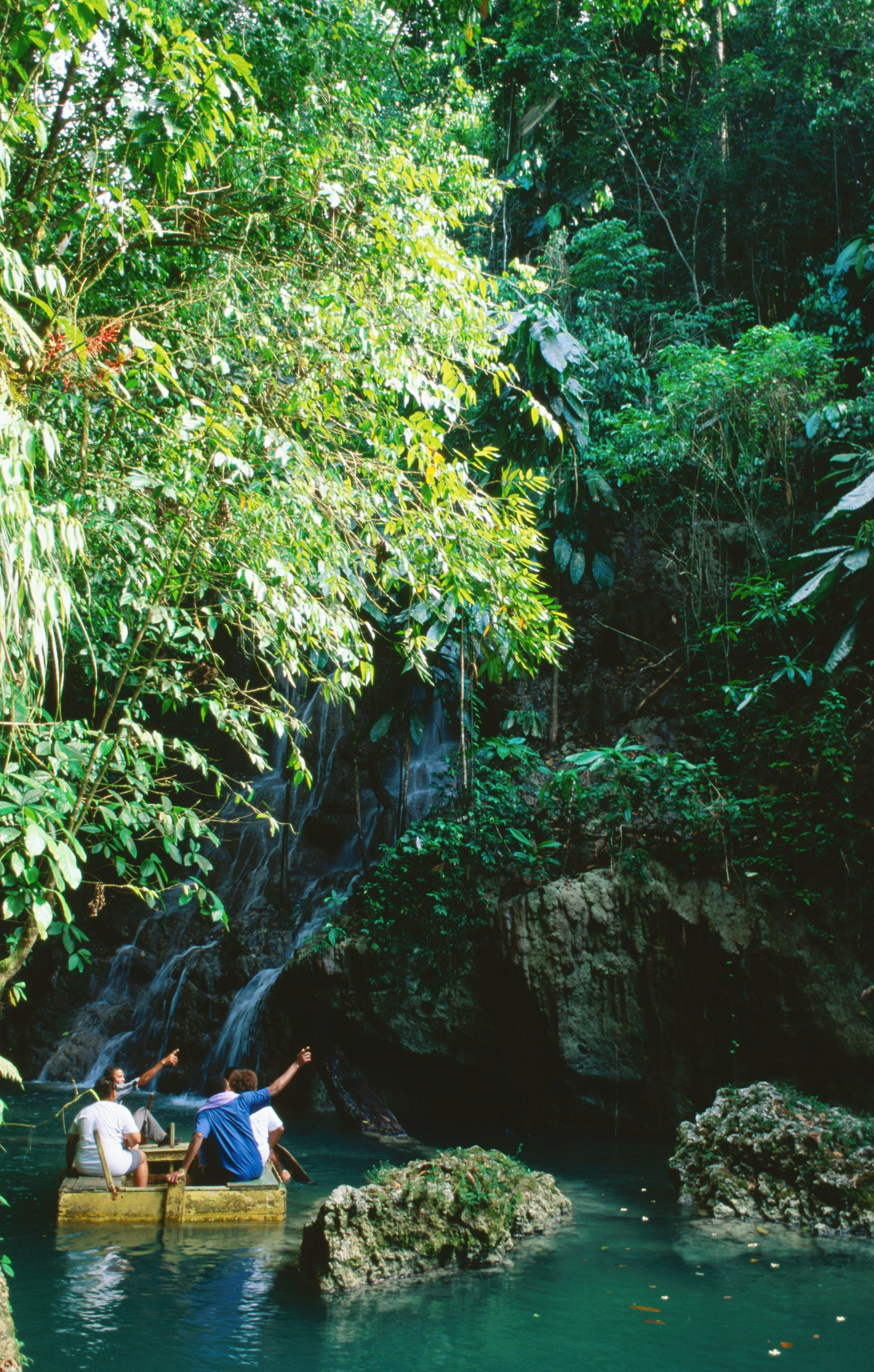 Admiring the scenery - Somerset Falls, Orange Bay.