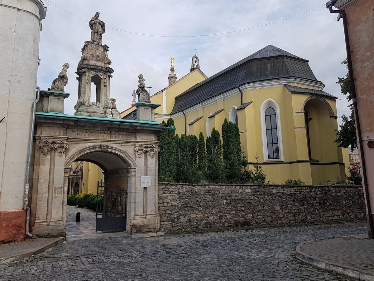 Exterior of the Cathedral of Saints Peter & Paul in Kamyanets-Podilsky.