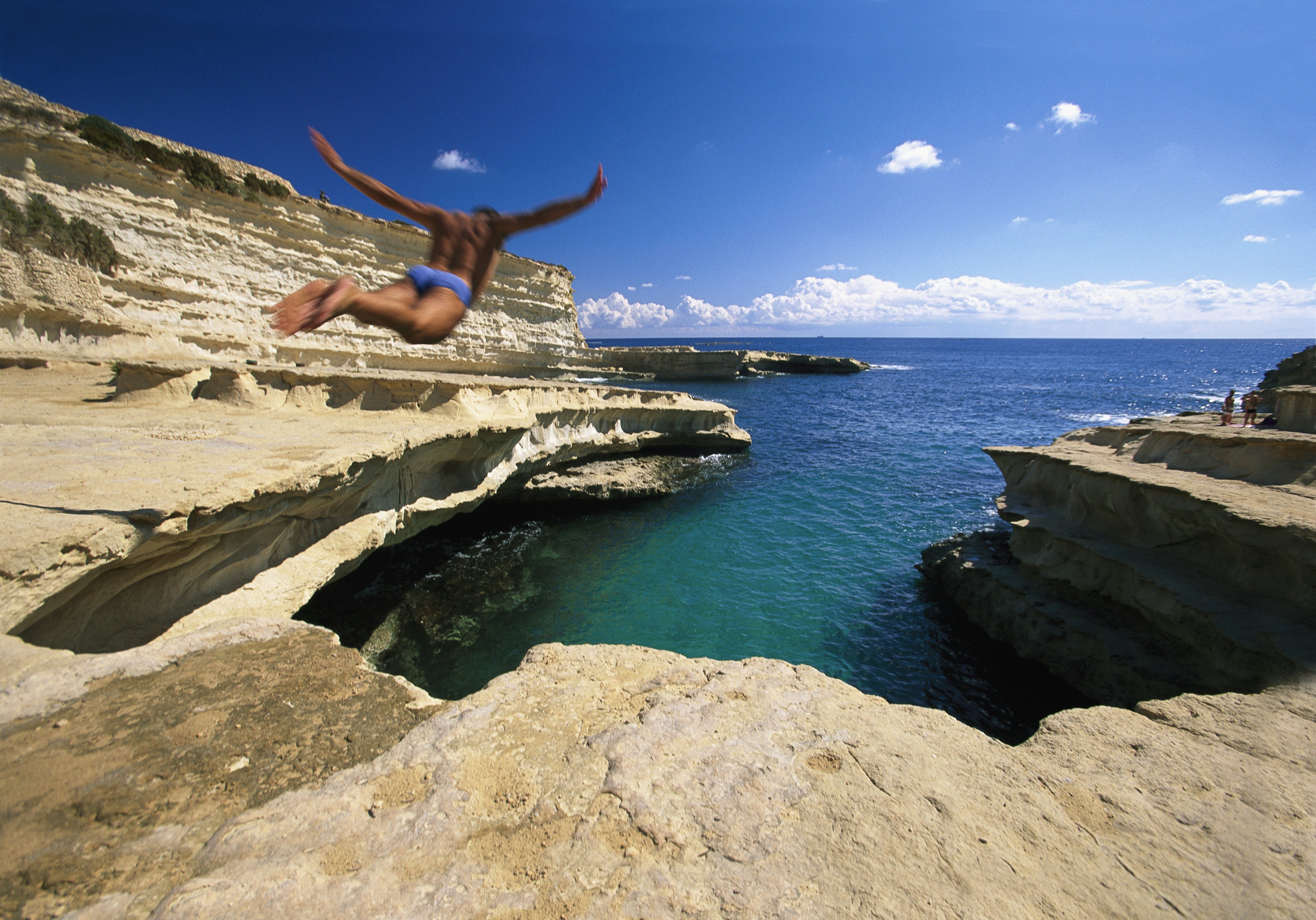 Limestone cliffs surrounding St Peter's Pool