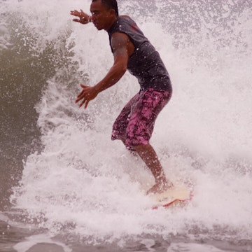 Surfer on wave.