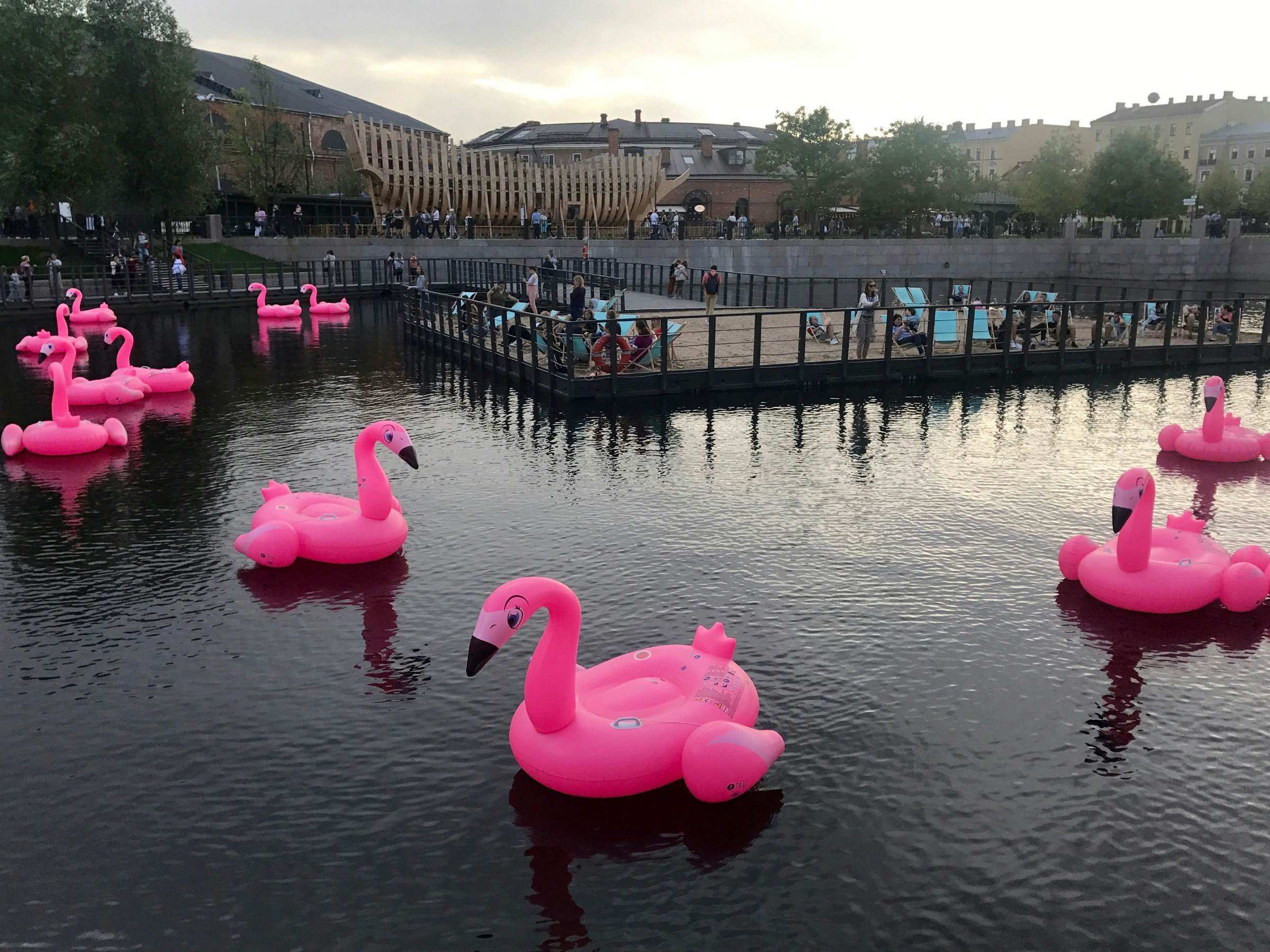 The pond on New Holland island in St Petersburg.