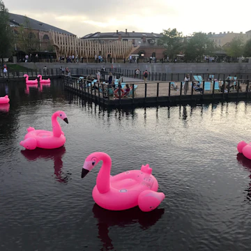 The pond on New Holland island in St Petersburg.