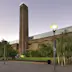 Dawn view of the Tate Modern art gallery in London, housing the national collection of international contemporary and modern artworks, the former Bankside power station on the south bank of the Thames River was built in two phases between 1947 and 1963, d
