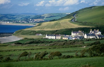 A general compressed view of Cardigan Bay on Welsh West coast - Cardigan, Ceredigion, Wales