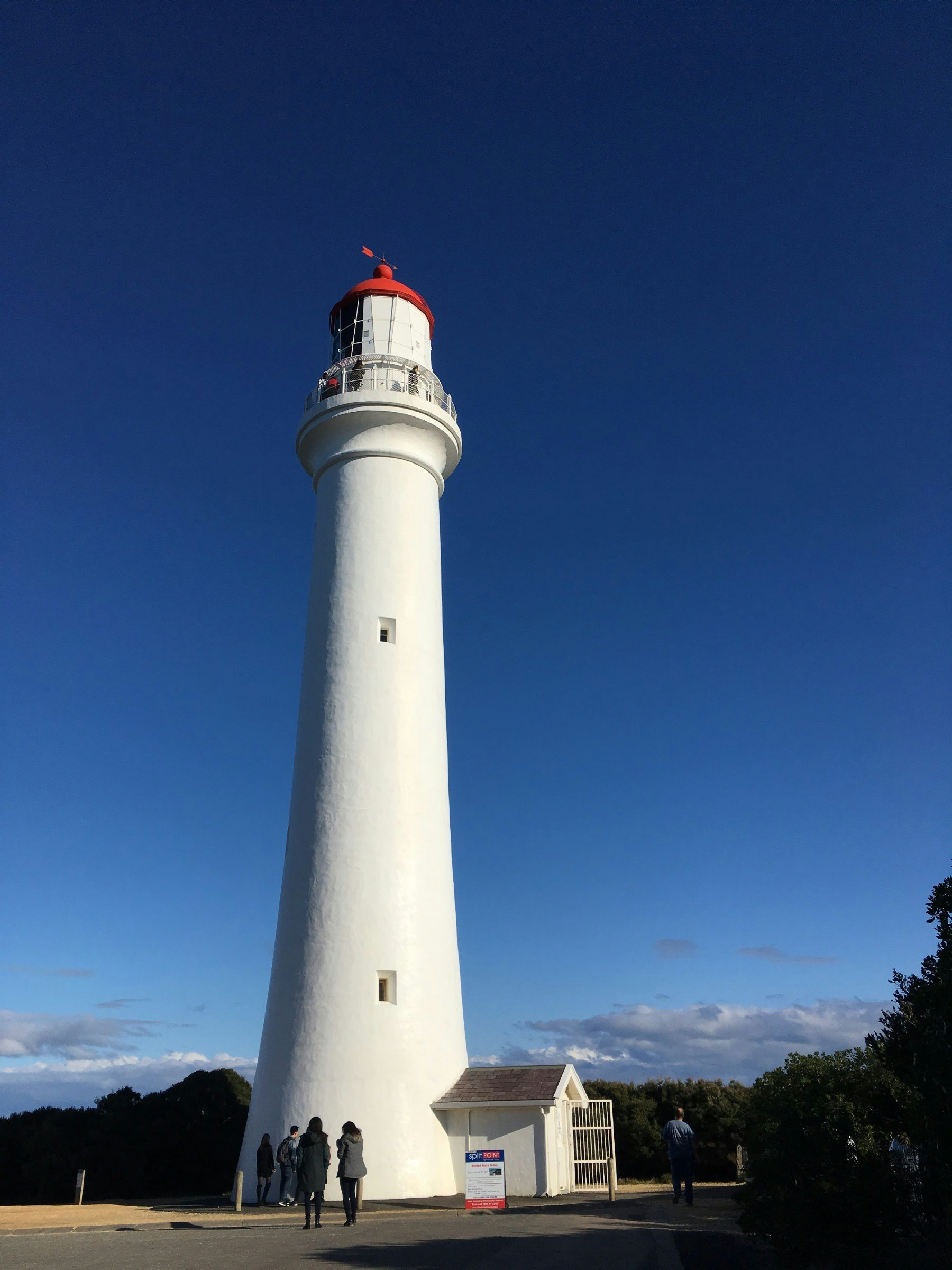 People taking guided tour of the lighthouse.