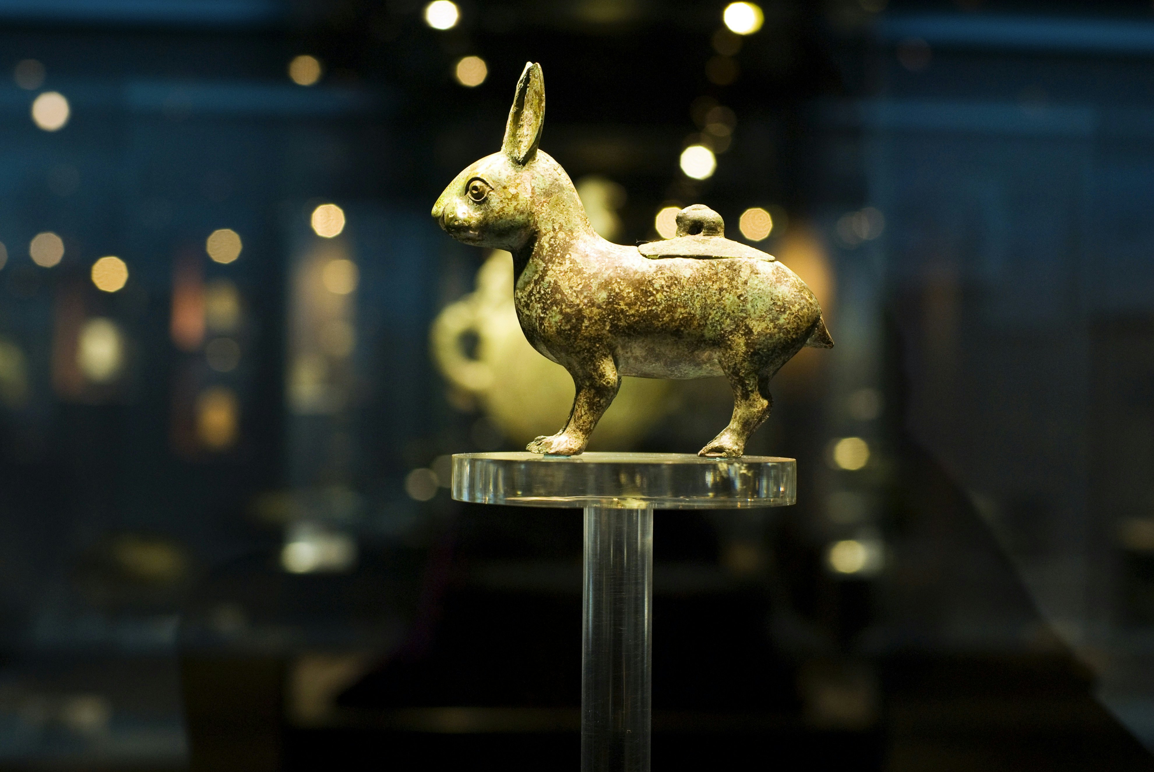 Rabbit sculpture on display inside the Poly Art Museum.