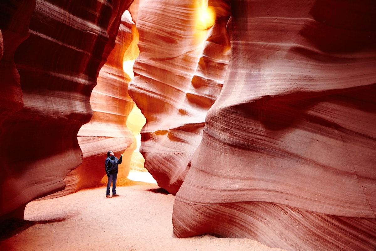 Curved rock formations of Antelope Canyon.