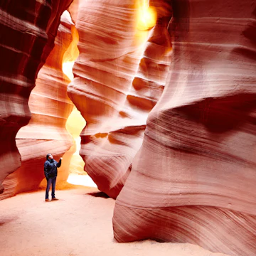 Curved rock formations of Antelope Canyon.