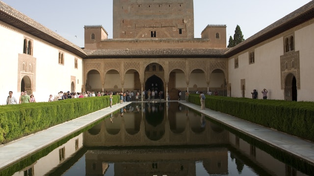 Palacio de Comares and torre de comares, palacios nazaries (nasrid palace), alhambra, granada, granada province, andalucia, spain