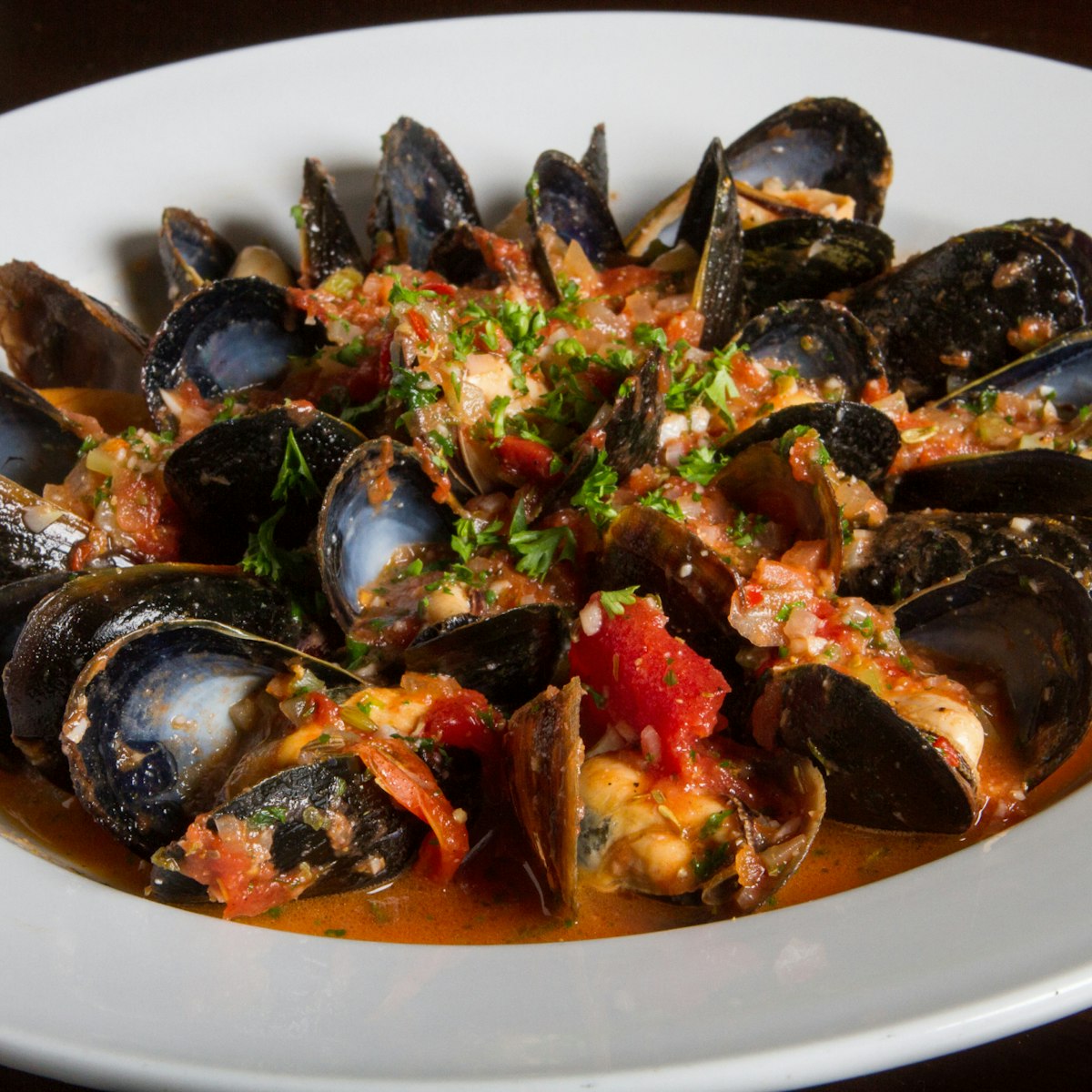 Bowl of Steamed Mussels in Red Sauce. (Photo by: UIG Platinum/UIG via Getty Images)