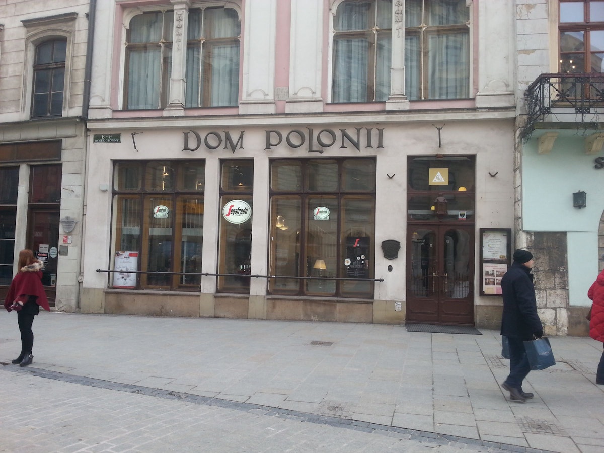 Dom Polonii, in the corner of the market square, the rooms are in a great spot for a good view.