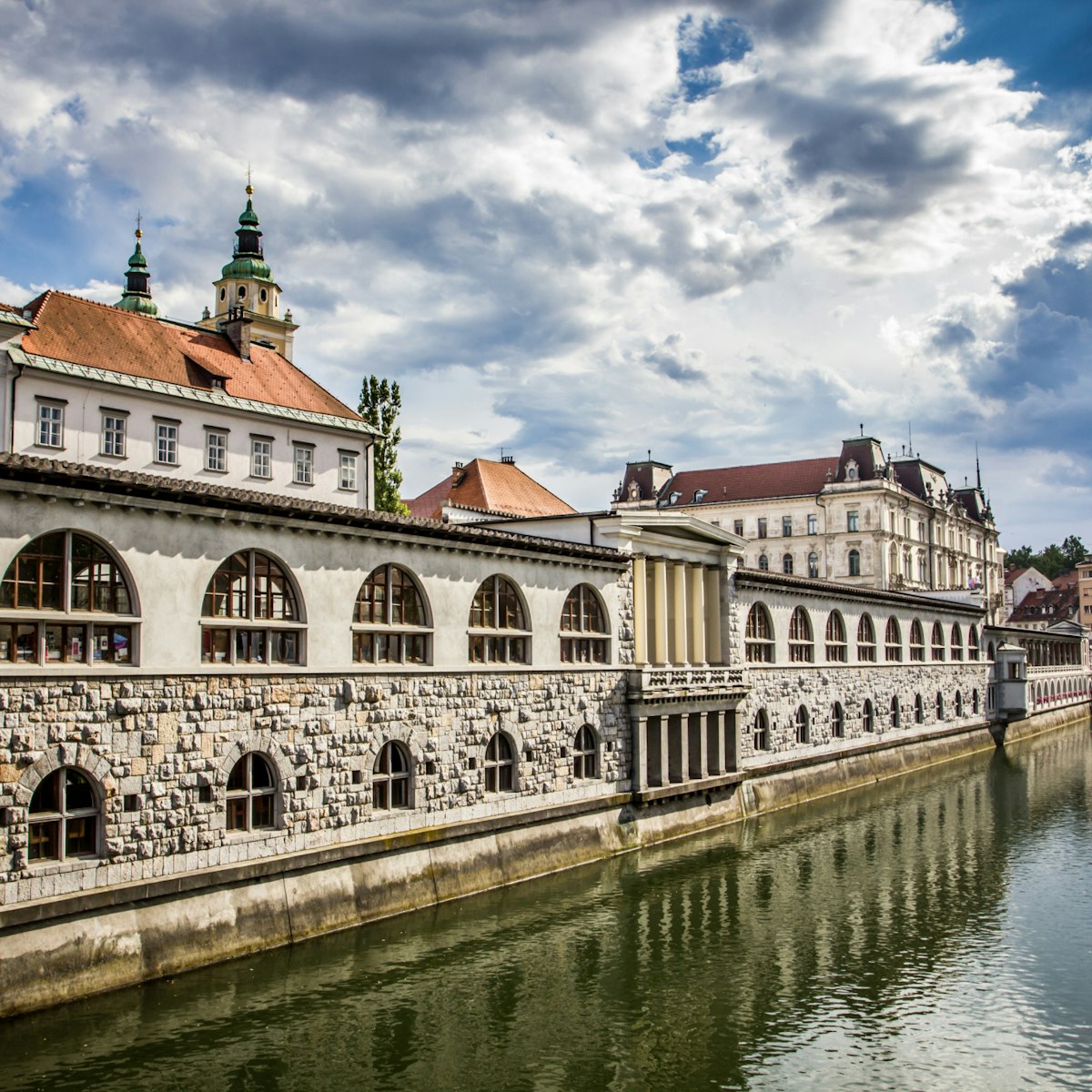 Central Market in ljubljana overlooking the canal, Ljubljana, Slovenia; Shutterstock ID 118174657; Your name (First / Last): Lauren Gillmore; GL account no.: 56530; Netsuite department name: Online-Design; Full Product or Project name including edition: 65050/ Online Design /LaurenGillmore/POI