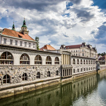 Central Market in ljubljana overlooking the canal, Ljubljana, Slovenia; Shutterstock ID 118174657; Your name (First / Last): Lauren Gillmore; GL account no.: 56530; Netsuite department name: Online-Design; Full Product or Project name including edition: 65050/ Online Design /LaurenGillmore/POI