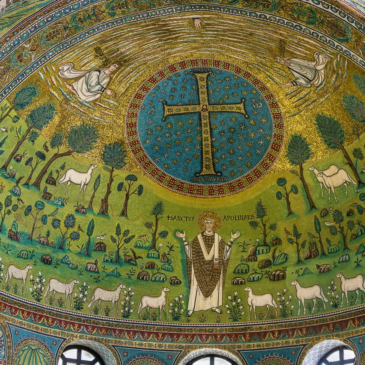 The Basilica of Sant' Apollinare in Classe is an important monument of Byzantine art near Ravenna, Italy. The apse is decorated with mosaics.
