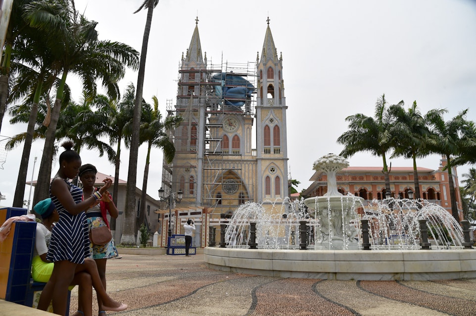 Photo taken on January 25, 2015 show the view of Malabo's Cathedral  in Equatorial Guinea. AFP PHOTO / ISSOUF SANOGO        (Photo credit should read ISSOUF SANOGO/AFP/Getty Images)