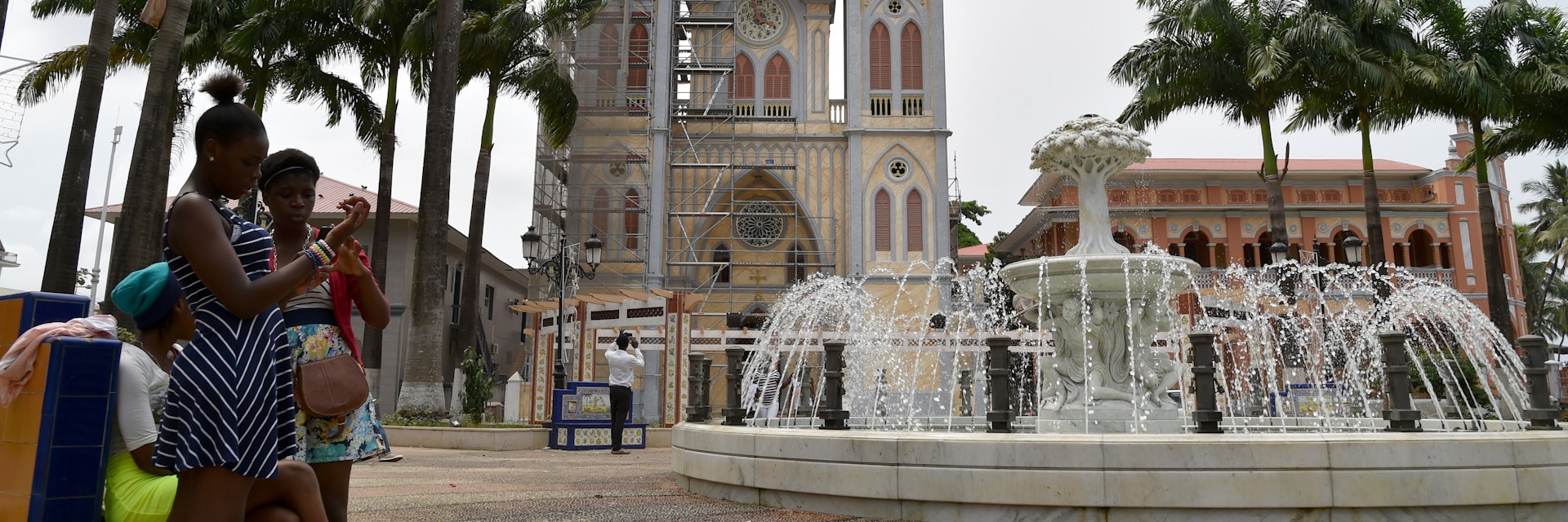 Photo taken on January 25, 2015 show the view of Malabo's Cathedral  in Equatorial Guinea. AFP PHOTO / ISSOUF SANOGO        (Photo credit should read ISSOUF SANOGO/AFP/Getty Images)