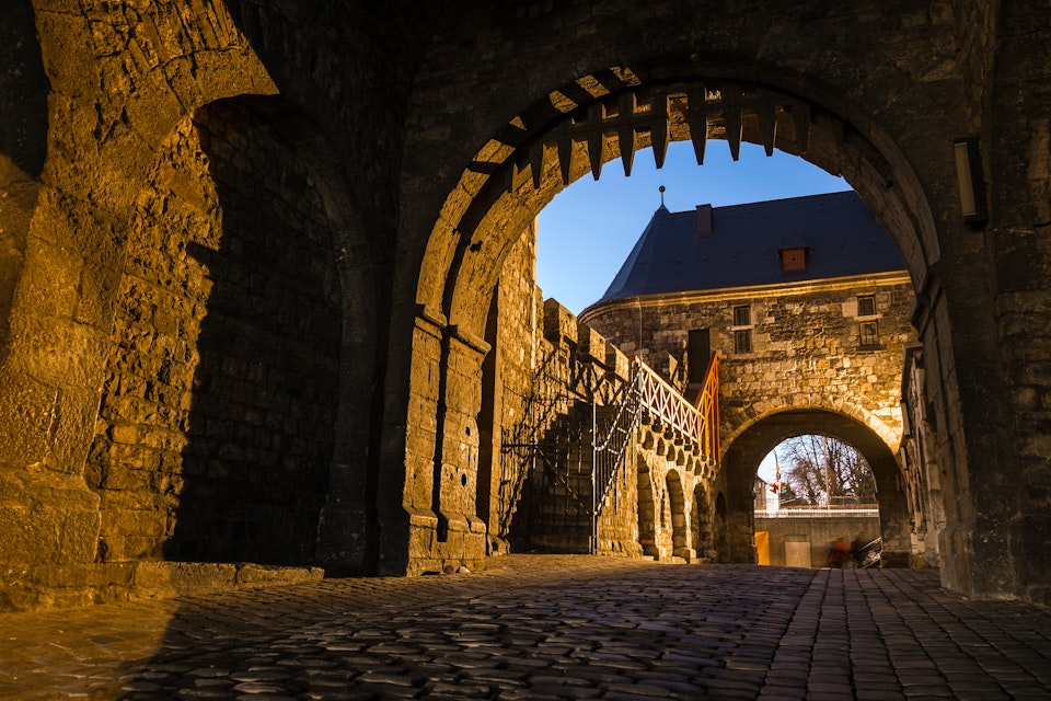 Ponttor, Gate of the original city wall, Aachen, Germany