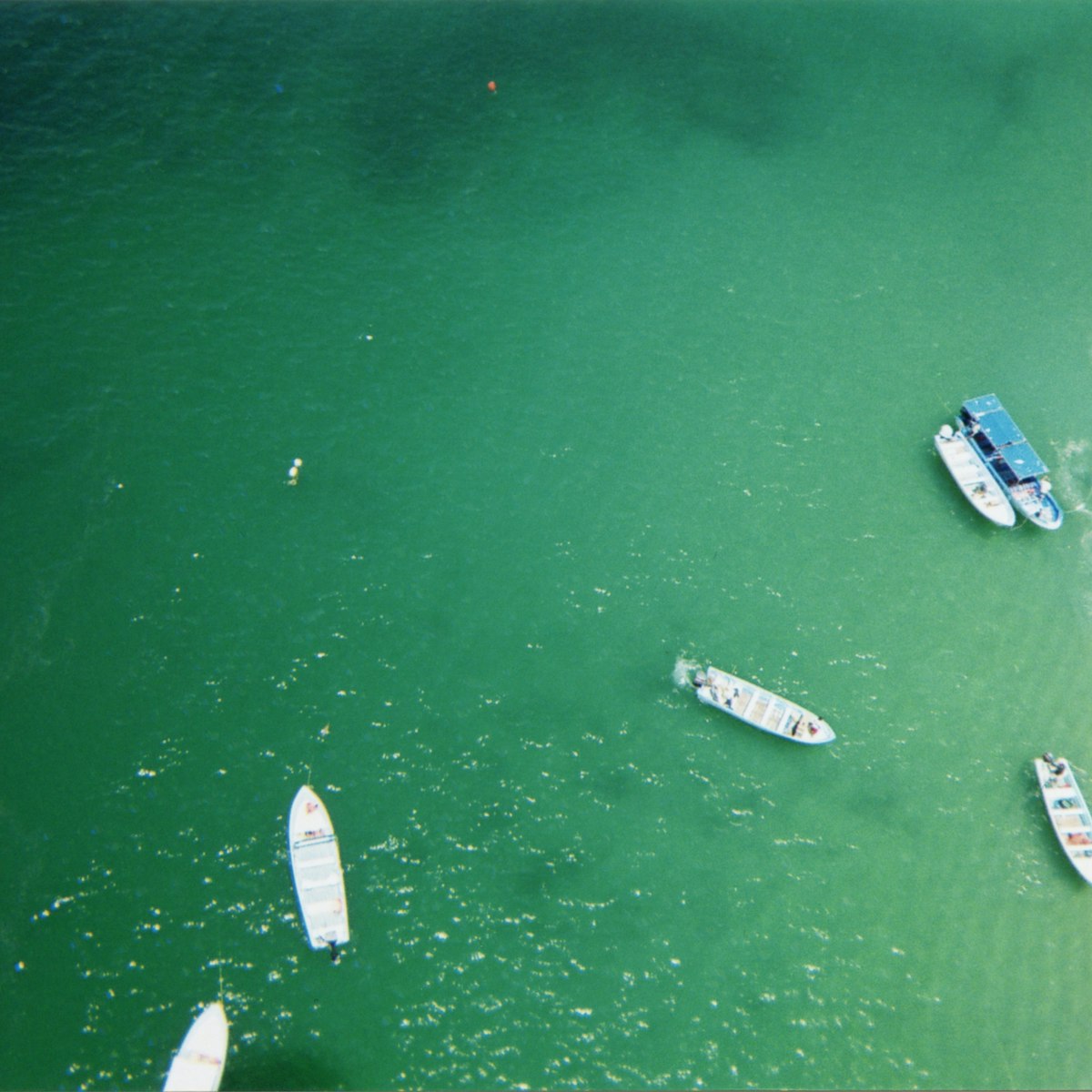 Boats from above, while parasailing