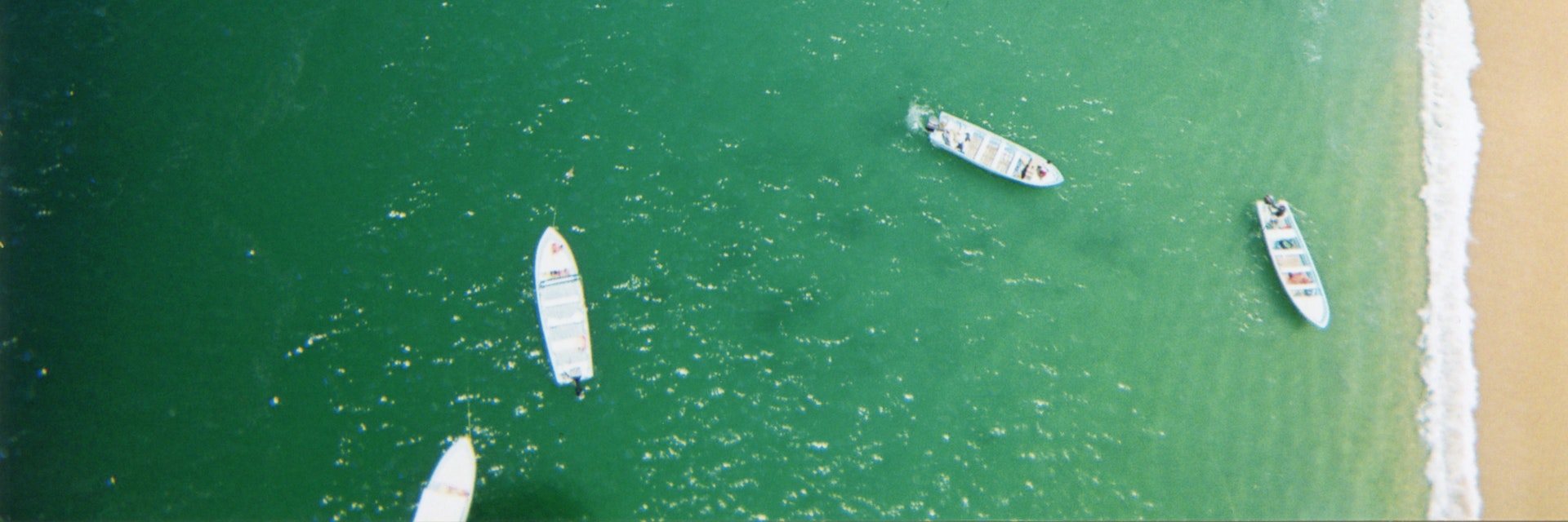 Boats from above, while parasailing