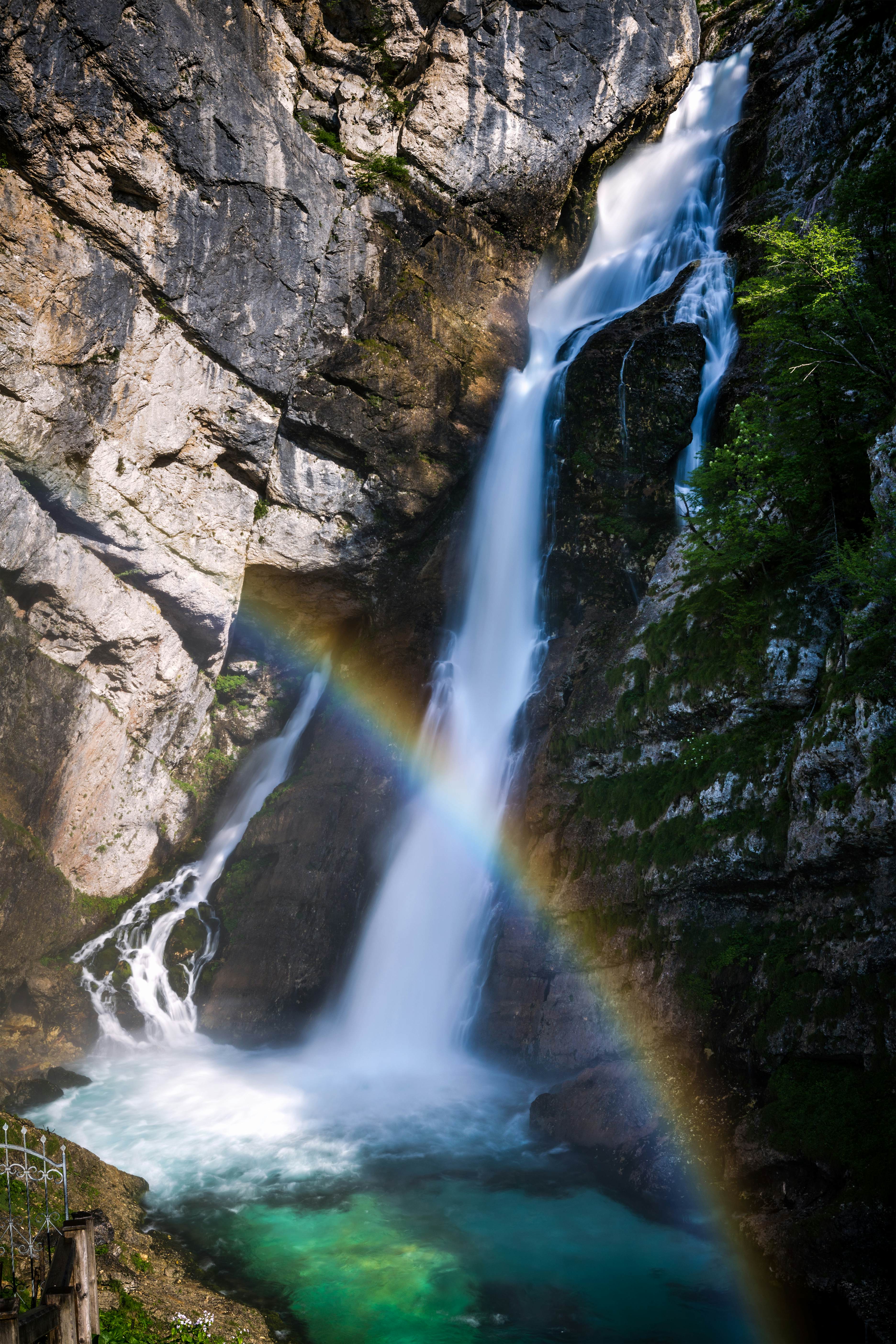 Rainbow On Savica Waterfall
