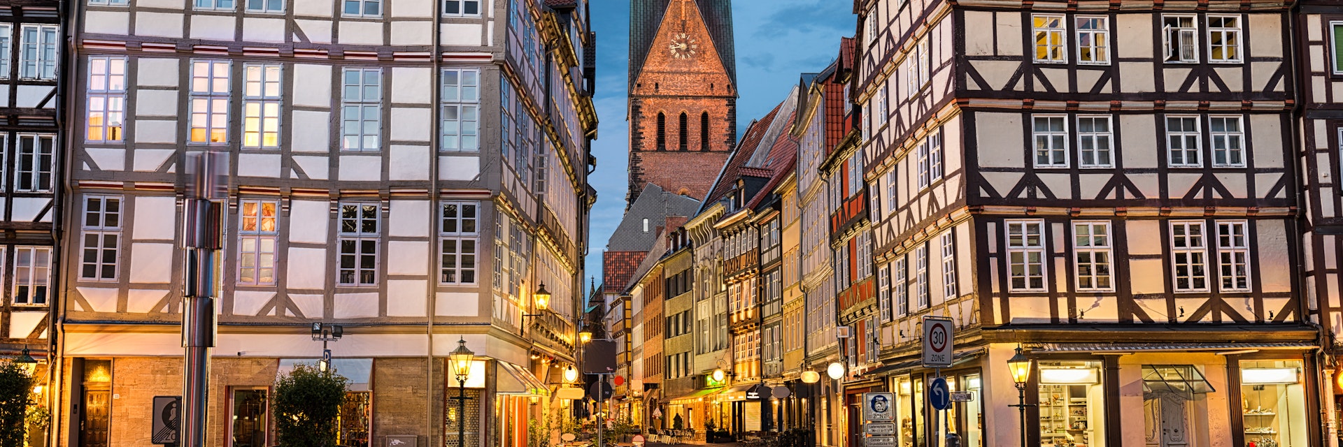 Marktkirche and old town in Hannover, Germany