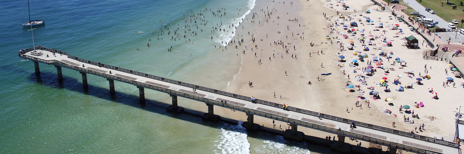 Aerial view of Summerstrand Beach, Port Elizabeth, Eastern Cape Province, South Africa