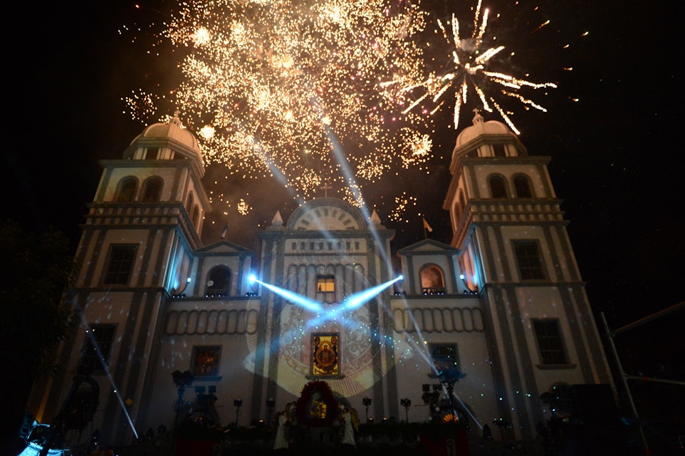 Catholics participate in a dawn to celebrate the 270th anniversary of the Suyapa Virgin, in Tegucigalpa, Honduras on February 2, 2017. .At least two million of people came to see the Suyapa Virgin to find the love, faith and confidence. / AFP / ORLANDO SIERRA        (Photo credit should read ORLANDO SIERRA/AFP/Getty Images)