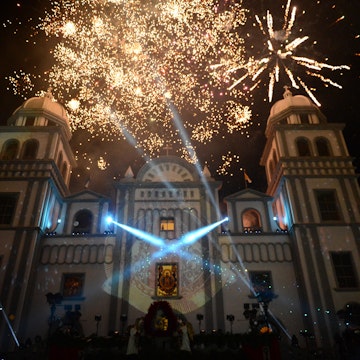 Catholics participate in a dawn to celebrate the 270th anniversary of the Suyapa Virgin, in Tegucigalpa, Honduras on February 2, 2017. .At least two million of people came to see the Suyapa Virgin to find the love, faith and confidence. / AFP / ORLANDO SIERRA        (Photo credit should read ORLANDO SIERRA/AFP/Getty Images)