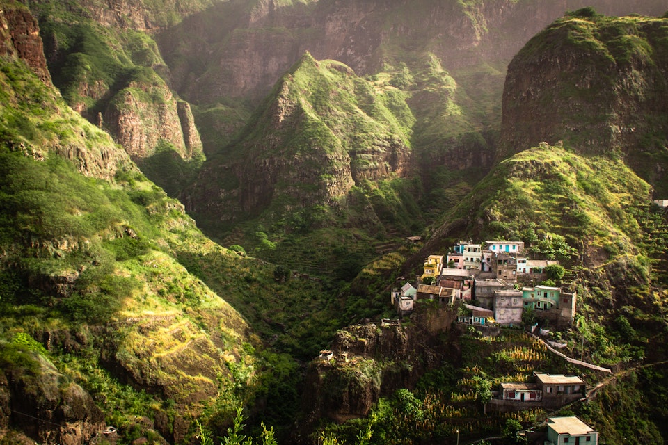 Village in the mountains, Fontainhas, Cape Verde,