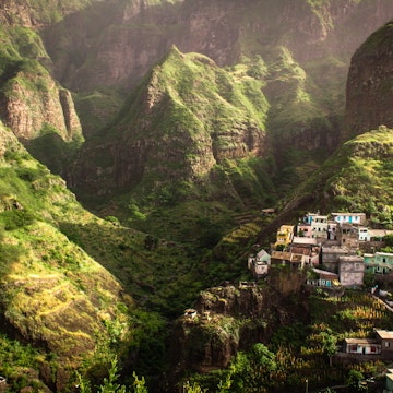 Village in the mountains, Fontainhas, Cape Verde,