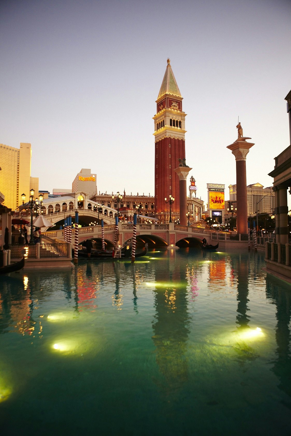 Replica Bridge of Sighs over canal at Venetian Hotel.