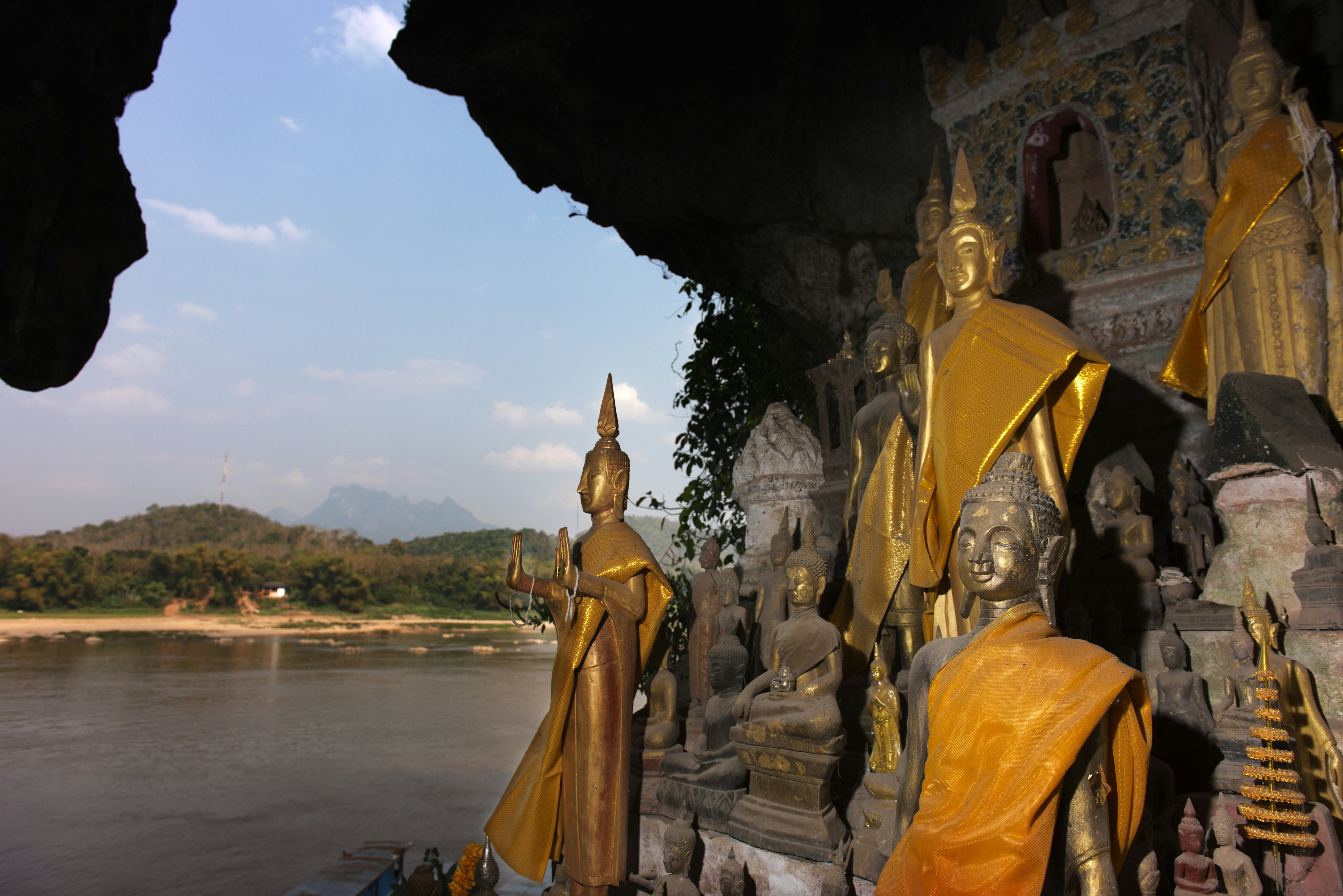 Buddha statues in the Pak Ou Caves.