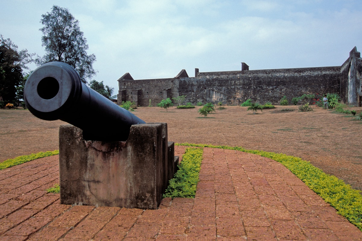 CRAEHJ Cannon, Fort St. Angelo, Kannur Fort or Kannur Kotta built by Francisco de Almeida, near Kannur or Cannanore, Kerala