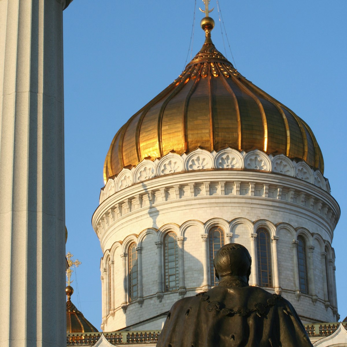 Statue of Tsar Alexander II at Cathedral of Christ the Saviour.