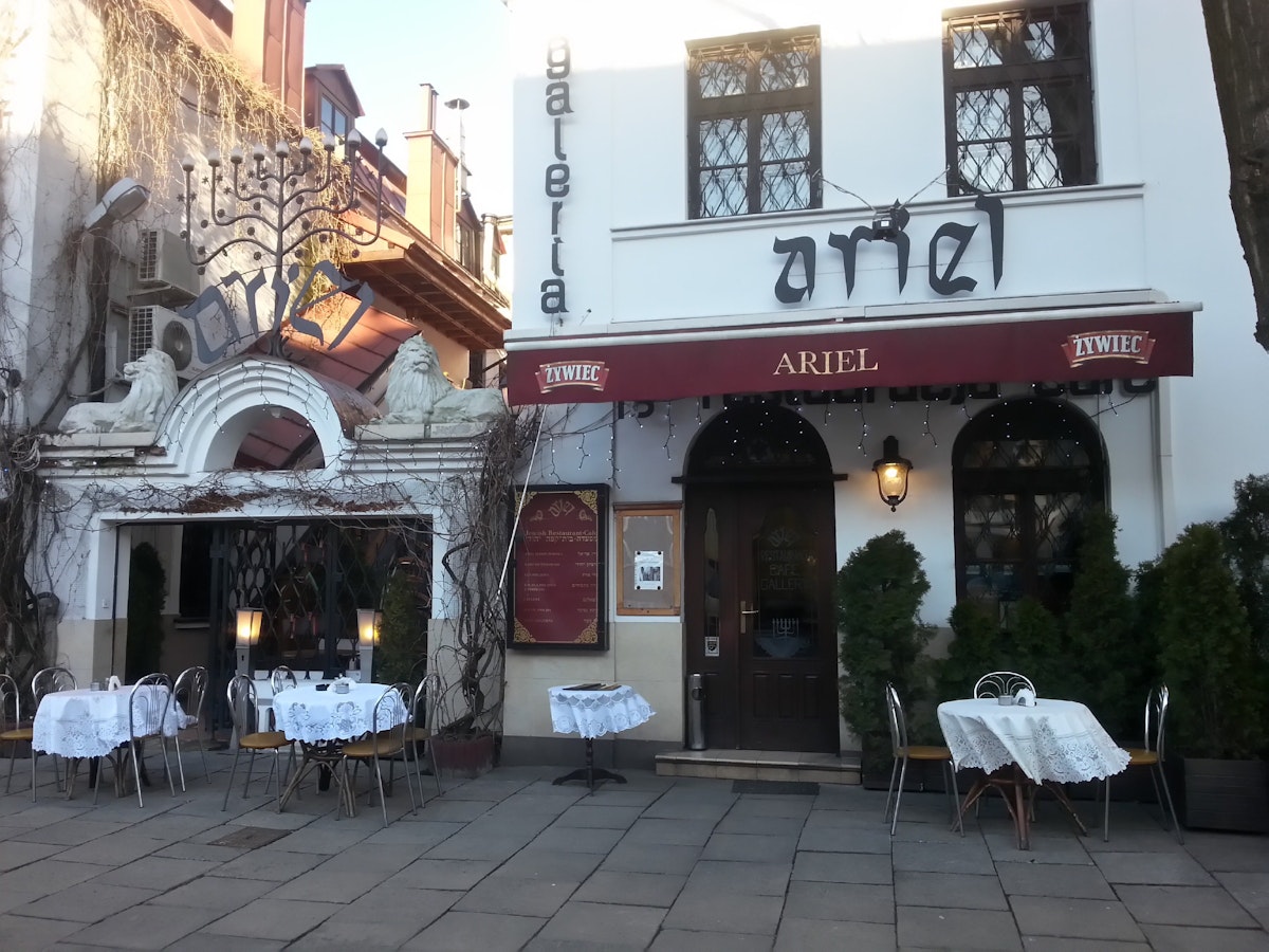 Ariel, the restaurant sits in the Jewish Square and is popular with tourists