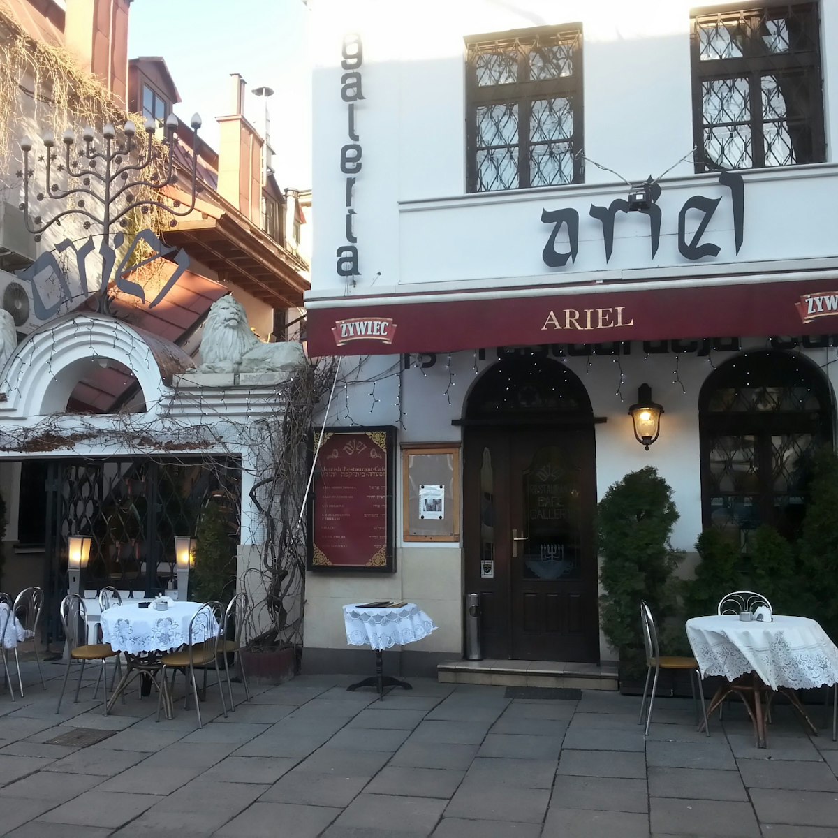 Ariel, the restaurant sits in the Jewish Square and is popular with tourists