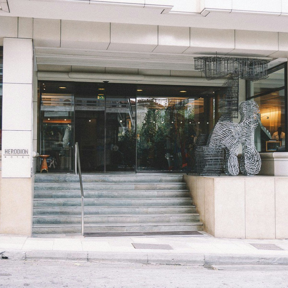 Entrance to the Herodion hotel in Athens