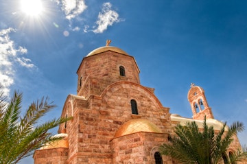 Modern Orthodox church at the Jordan River near Bethany Beyond the Jordan; Shutterstock ID 44420413; Your name (First / Last): Lauren Keith; GL account no.: 65050; Netsuite department name: Content Asset; Full Product or Project name including edition: Jordan 2017