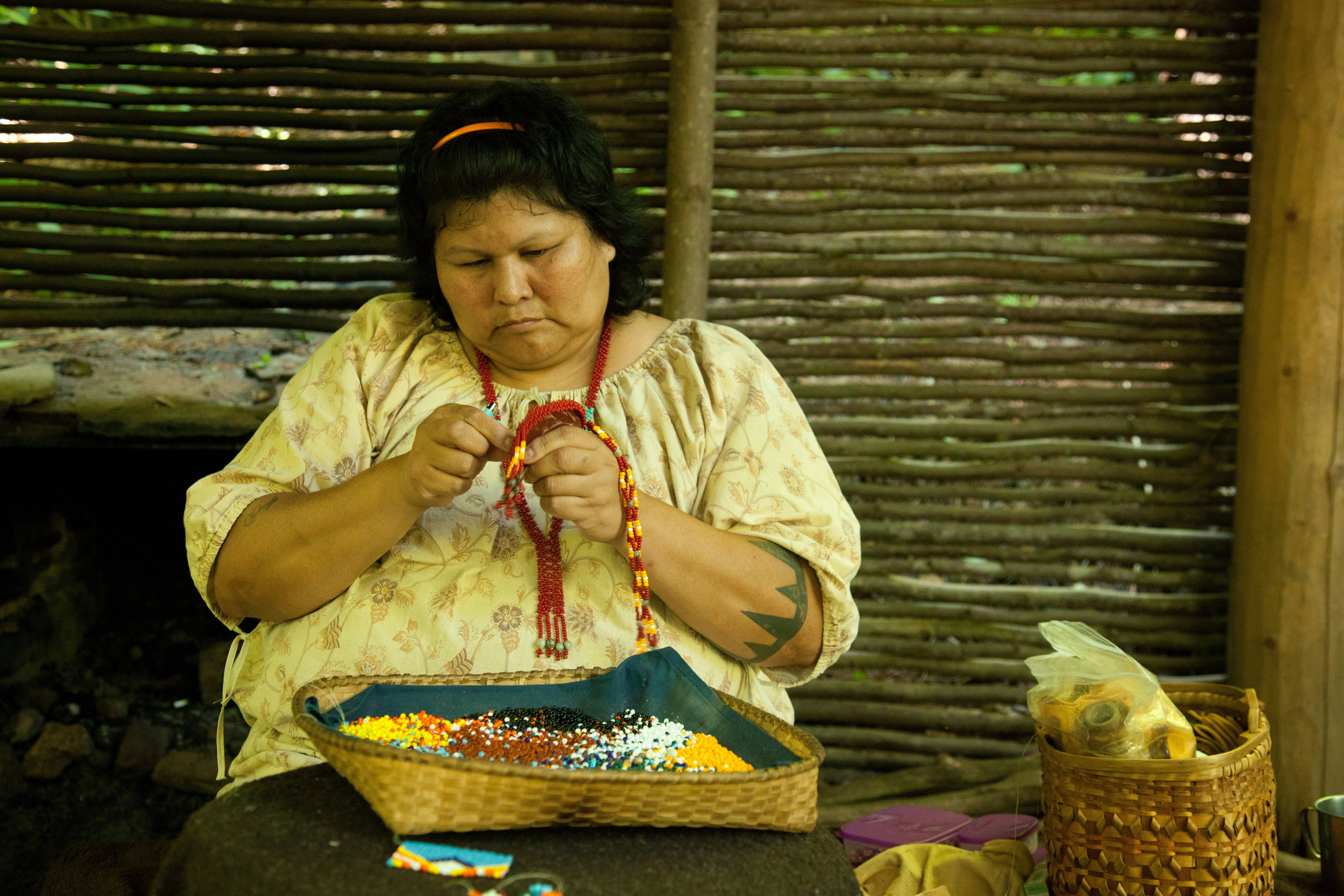 Woman with beadwork