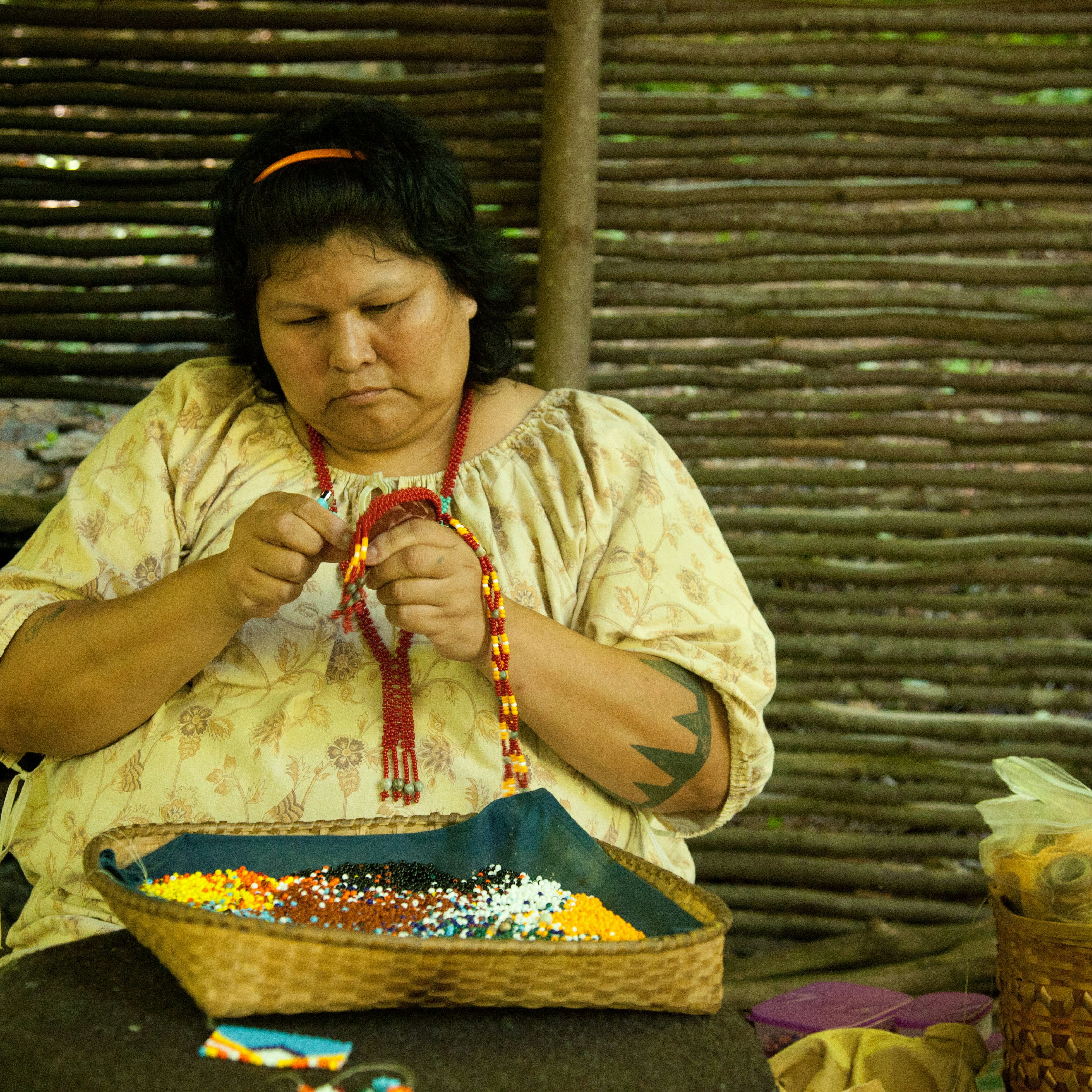 Woman with beadwork