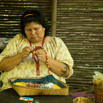 Woman with beadwork
