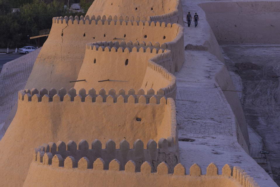 Uzbekistan, Silk Road, Khorezm province, Khiva, Itchan Kala protected city, Ark palace, old city walls