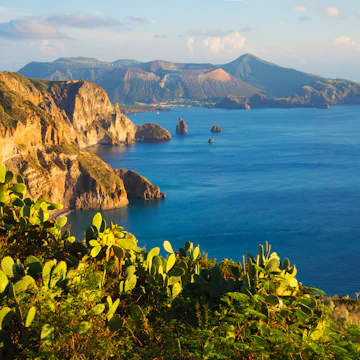 View from Belvedere Quattrocchi, Lipari, Aeolian Islands, UNESCO World Heritage Site, Sicily, Italy, Mediterranean, Europe