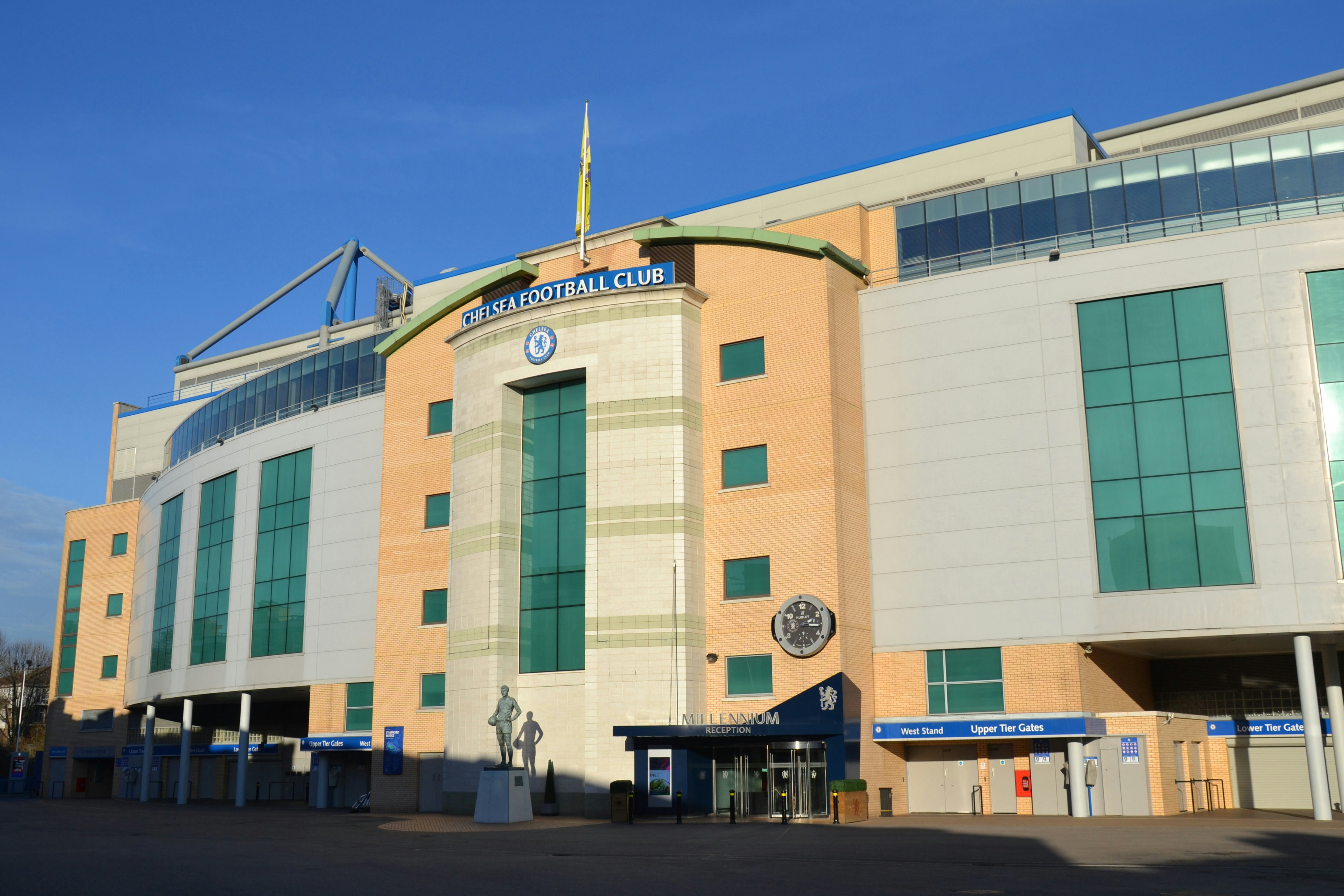 The main entrance to Stamford Bridge, Chelsea Football Club's home ground