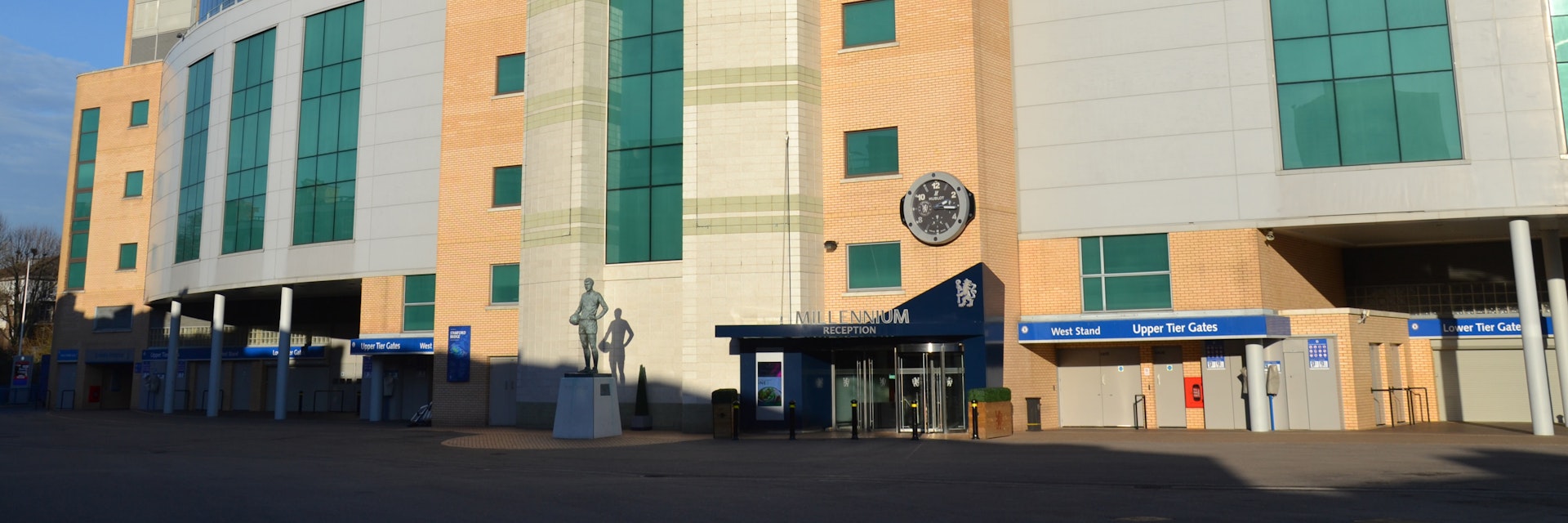 The main entrance to Stamford Bridge, Chelsea Football Club's home ground