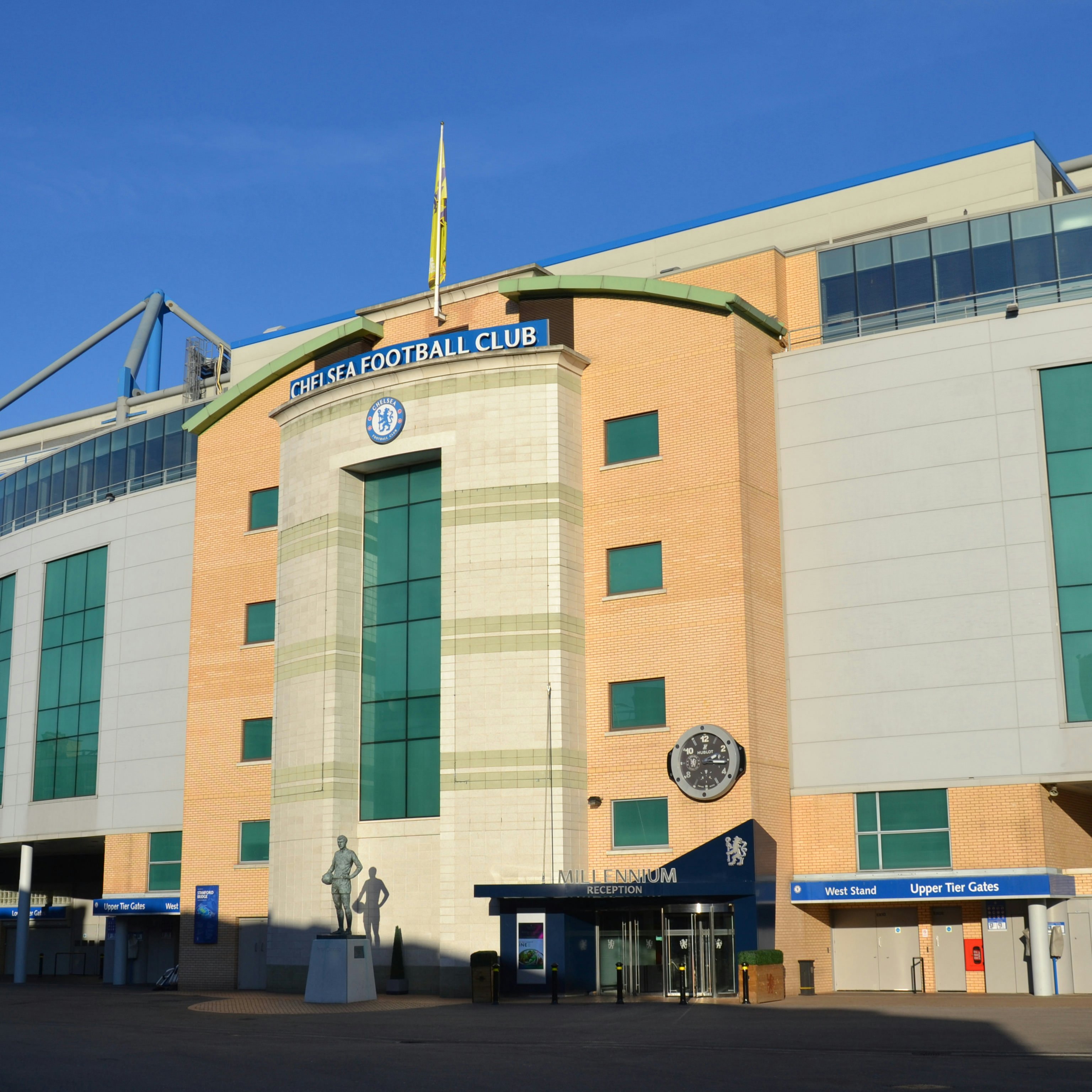The main entrance to Stamford Bridge, Chelsea Football Club's home ground
